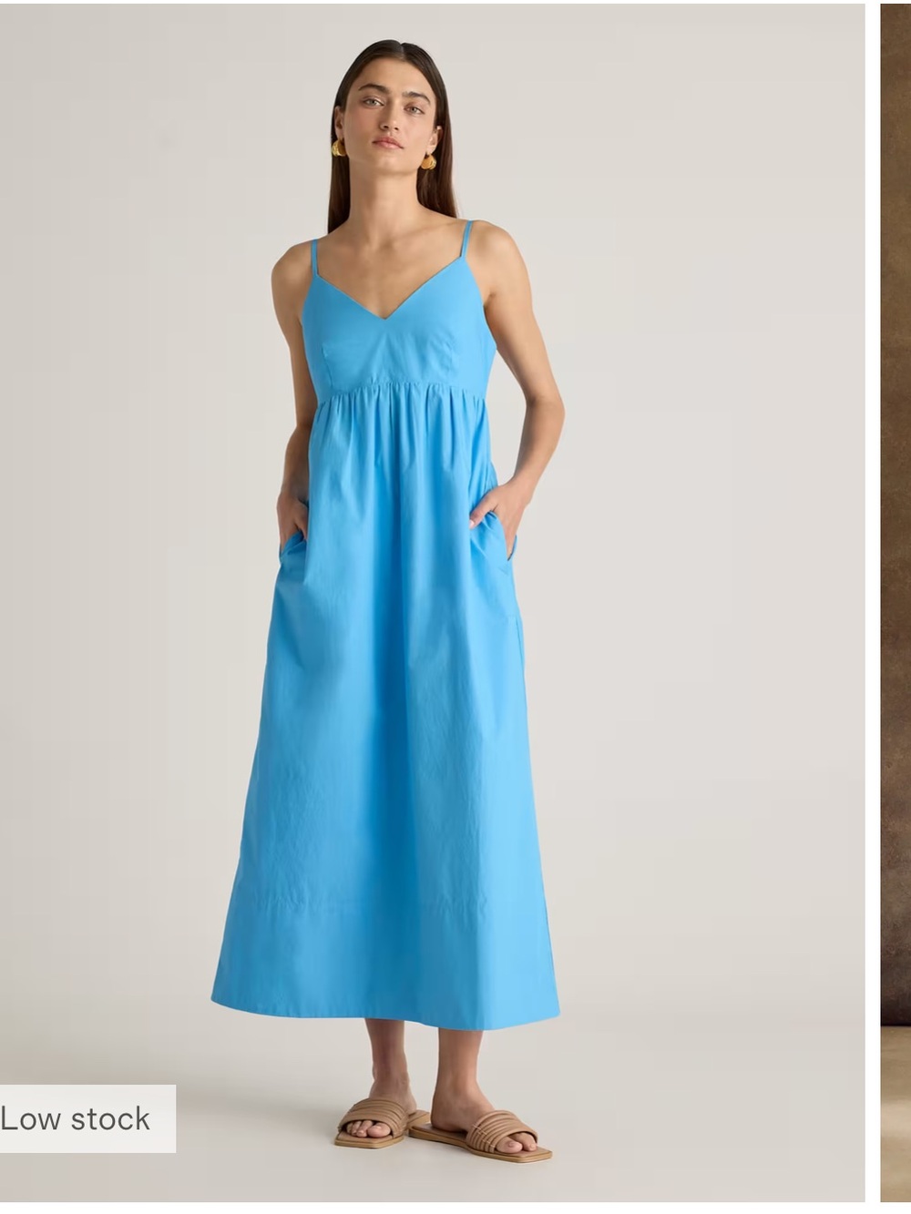 Quince Vibrant Blue Smocked Bodice Sundress